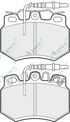 APEC BRAKING Комплект тормозных колодок, дисковый тормоз PAD828